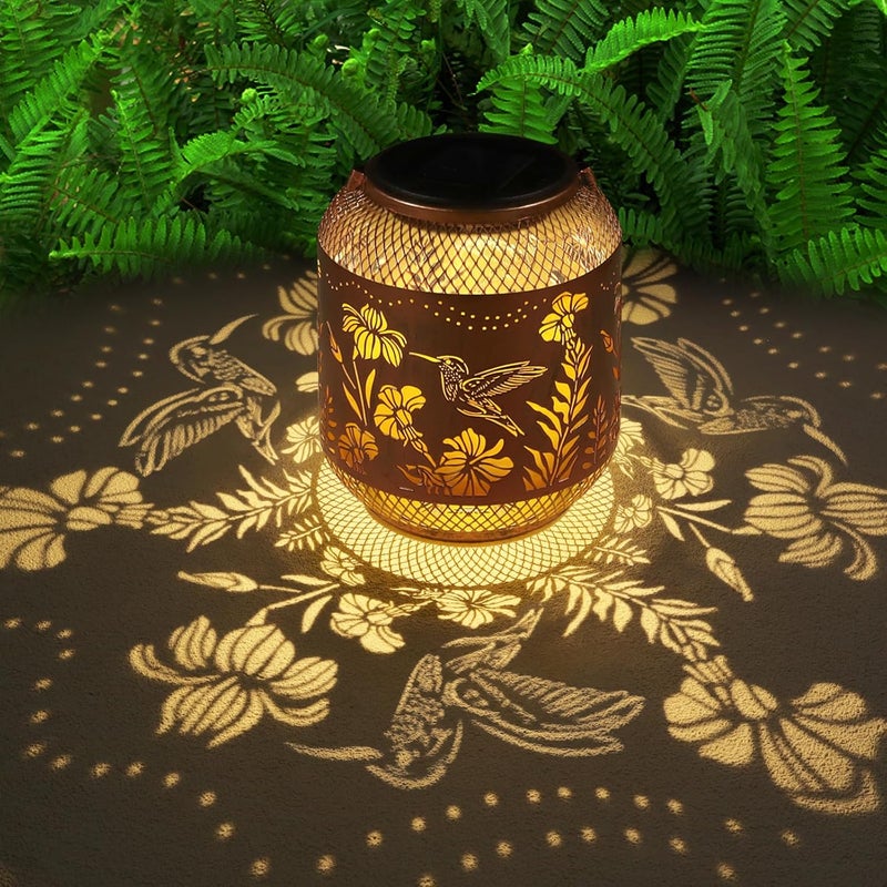 Doogarden Hummingbird Solar Lanterns Outdoor Waterproof, Birthdays Gifts for Women Mom and Grandma, Metal Hanging Lanterns Decor Garden Decorative Solar LED Light for Yard, Patio, Lawn, Porch, Backyard - Image 1